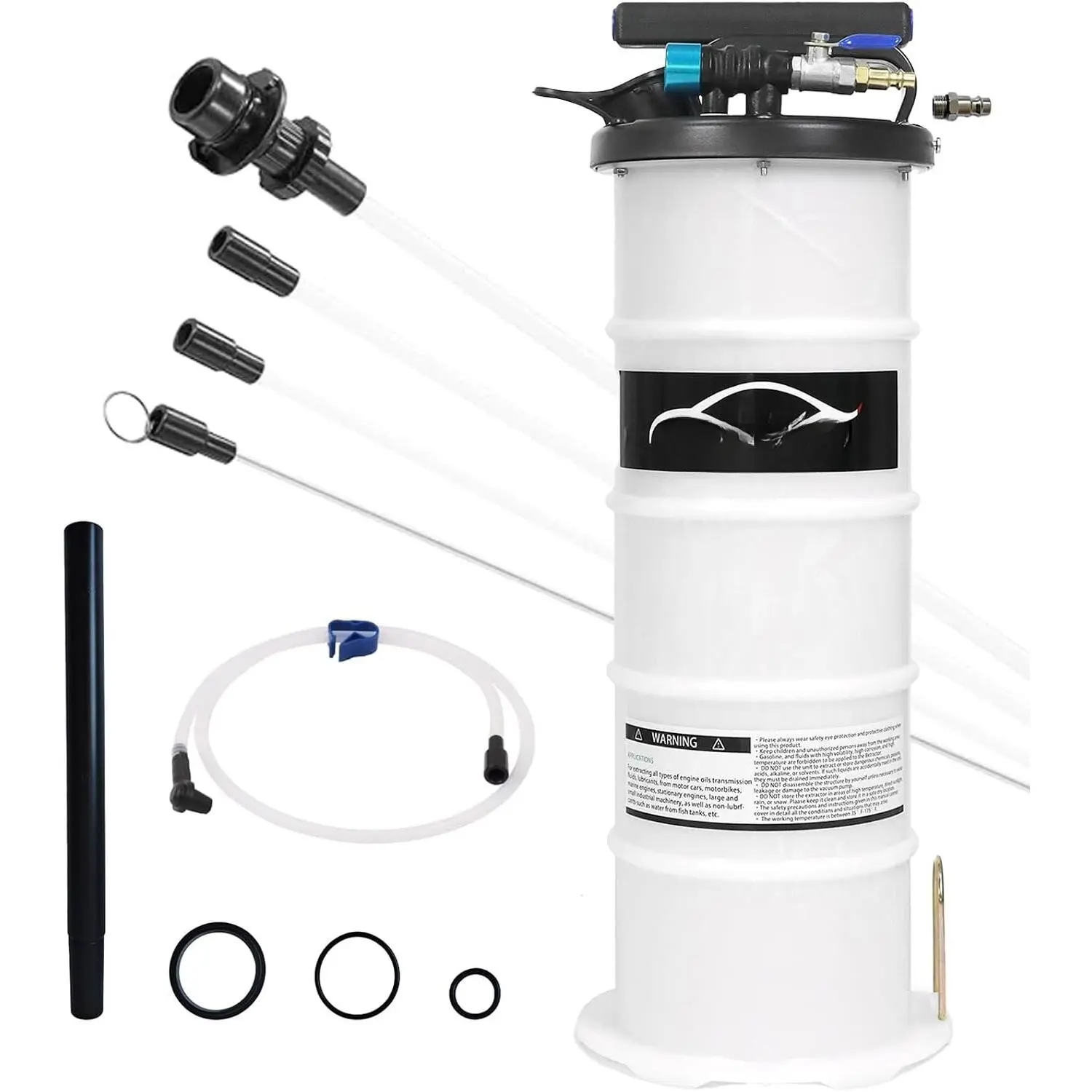 6.5L Oil Extractor - Pneumatic/Manual Vacumm Fluid Extractor Fluid Change Pump with Extended Oil Suction Hose and A  Bleeding Hose for Automotive Fluids Vacuum Evacuation
