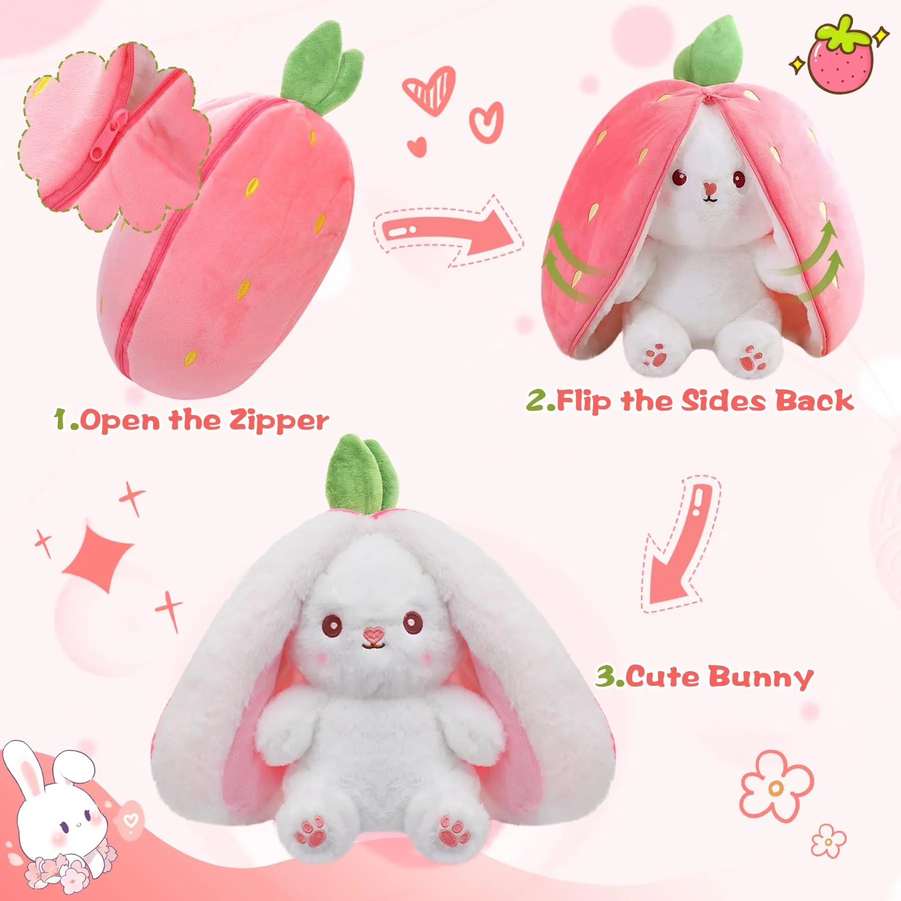 Soft Plush Animal Dolls, Ideal Gift for Animal Lovers, Perfect for Room Decor, Kids Birthday, Graduation, Wedding, Christmas, Bunny Stuffy