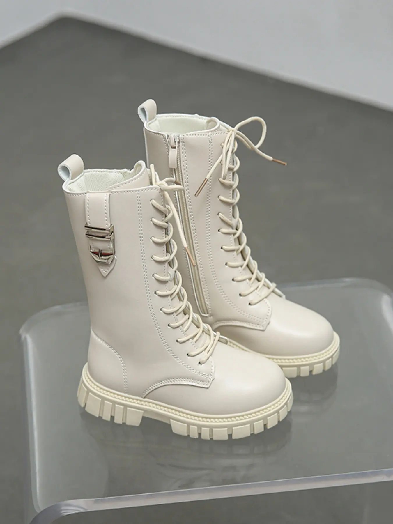 Fashionable Four-Season High Ankle Boots Footwear, Side Zipper, Thick Sole, Anti-Slip, Perfect for Daily Wear, Parties, Dance Events