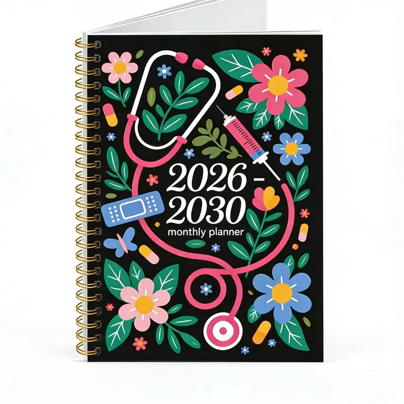 2026-2030 Monthly Planner/Calendar, 5-Year Monthly Planner, Nursing Student Planner, Nurse-Themed Cover Design Notebook, Yearly Calendar Planning, Monthly Tabs, 60-Month Calendar, 5.5 x 8.3 inches, Thick Paper, Elastic Cover, Durable Doubl