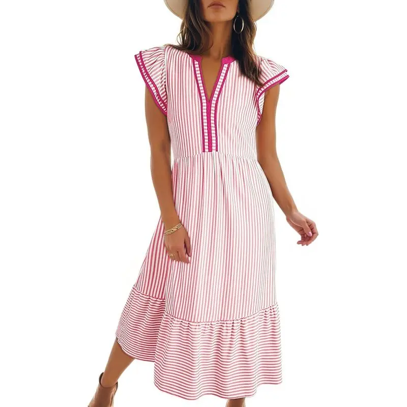 Womens Dresses Cap Sleeve Empire Waist Dress