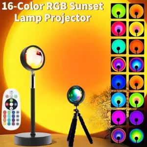 RGB 16 Color-Changing LED Projector Night Light Led Lighted with Remote Control, Dimmable Feature, RGB Light Effect, Ambient Room Light for Bedroom, Living Room and Home Decor