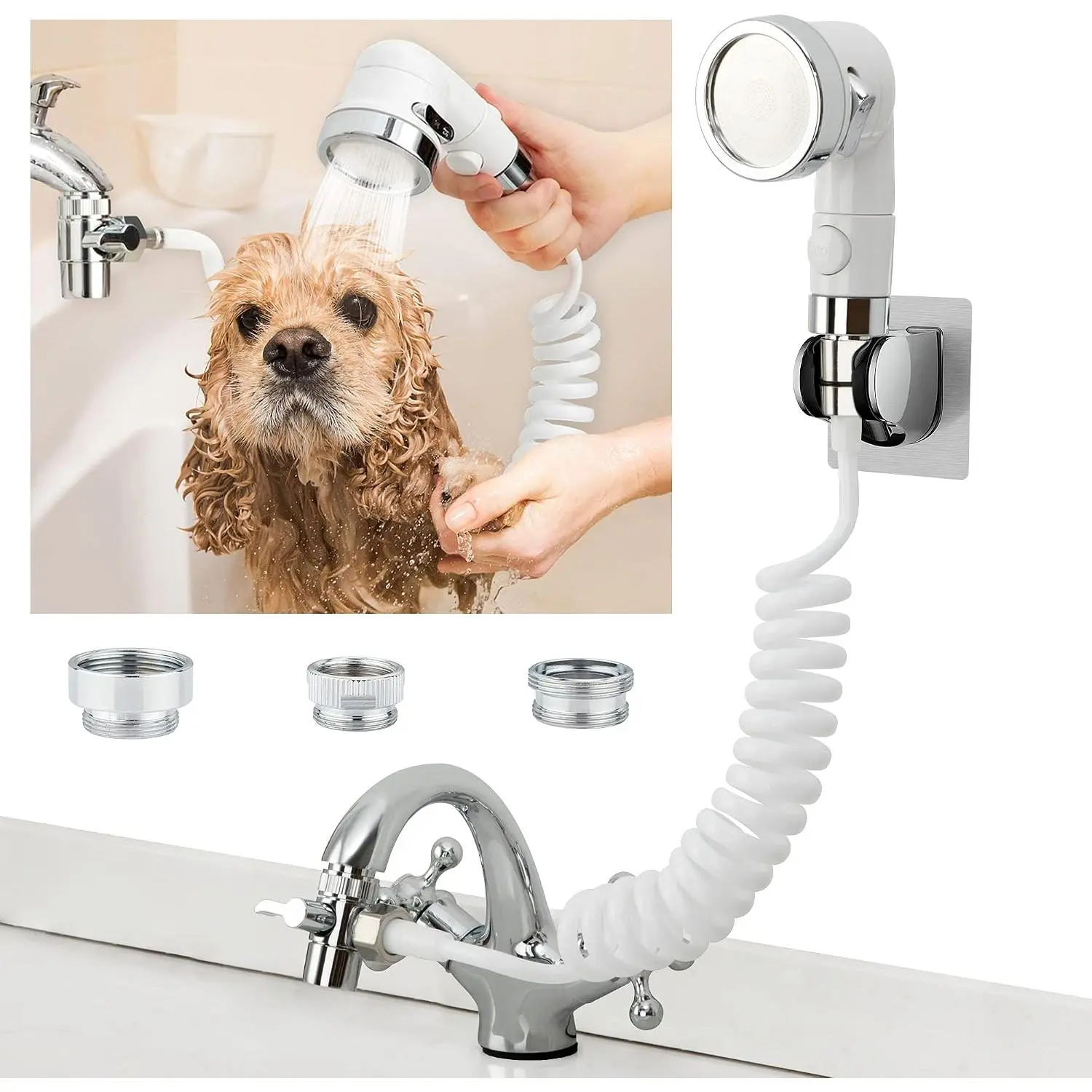 Sink Faucet Sprayer Attachment, Shower  Attaches To Tub Faucet,  Bathing Hose Shower Set for Laundry Bathroom Kitchen