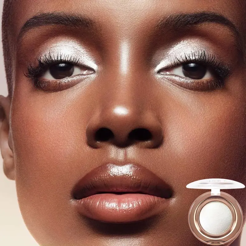 Bsimone Pearl Diamond Highlighter Powder, face highlighter, Silver Color, Metallic Finish, Waterproof, Party Makeup, Christmas Gift
