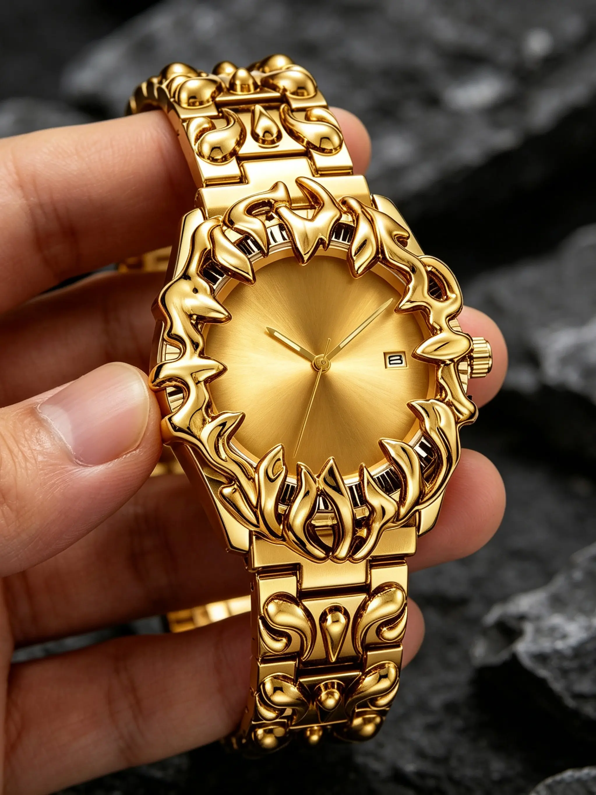 Men's Vintage Quartz Watch, Y2K Claw Design, Retro Style, Dial, 37mm Round Face, Perfect Gift for Men, All Seasons Wear, Analog Quartz Watch, Quartz Wrist Watches, Analog Quartz Wristwatch, Analogue Quartz Watch