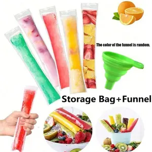 Transparent Ice Pop Bag, Candy Pudding Mold, Popsicle Mold, DIY Ice Pop System, Leak-Proof, Freezer-Friendly, Juice, Soda, Fruit Freeze, Summer Ice Storage Box, Kitchen