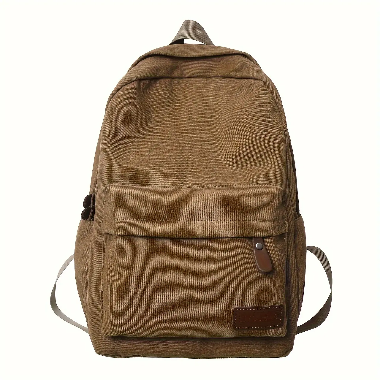 Chic Simple Brown Canvas Backpack for Men and Women, Large Capacity Laptop Daypack for School Commuting and Travel, Practical Halloween Gift for Students
