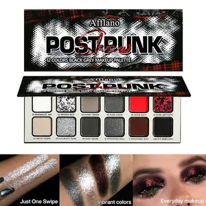 Afflano Eye Shadow Palette 12 Shades, Matte, Glitter, Smoky Natural Fusion, Metallic Gothic, Long-Lasting Makeup, Perfect for Bold Looks