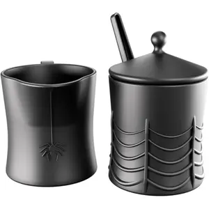 New Black Spiderweb Sugar and Creamer Set Ceramic Sugar Bowl with Lid and Spoon, Creamer Pitcher Gothic Decor Perfect for Goth Lovers With Spider-Embossed Design