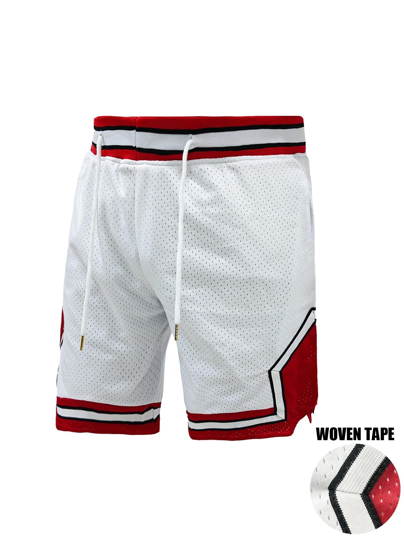 Men's Letter & Figure Print Drawstring Waist Gym Shorts, Casual Breathable Hollow Out Straight Leg Shorts for Daily Wear, Men's Bottoms for All Seasons