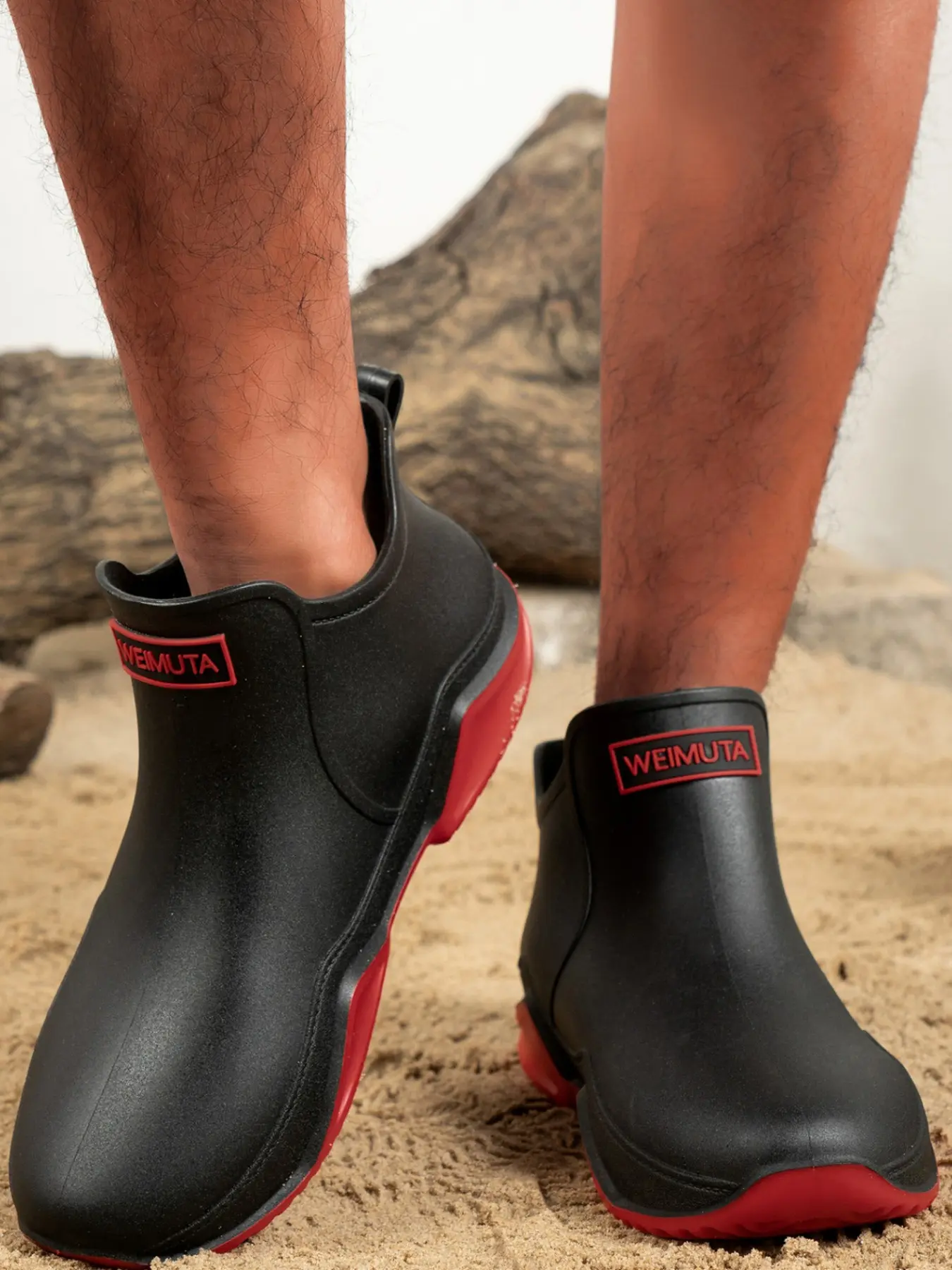 New Summer Women's Thick Sole Water Shoes, Fashion Short Tube Rain Boots, Comfortable Waterproof Slippers, Non-Slip Soft Bottom