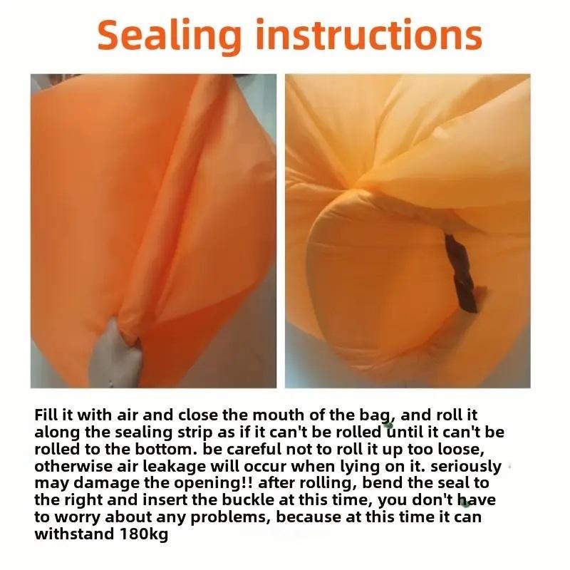 Inflatable Sofa, 1 Count Foldable Soft & Fast Inflation Sofa for Camping & Lounging, Portable Inflatable Bed for Outdoor Camping, Camping & Hiking Equipment, Folding Couch