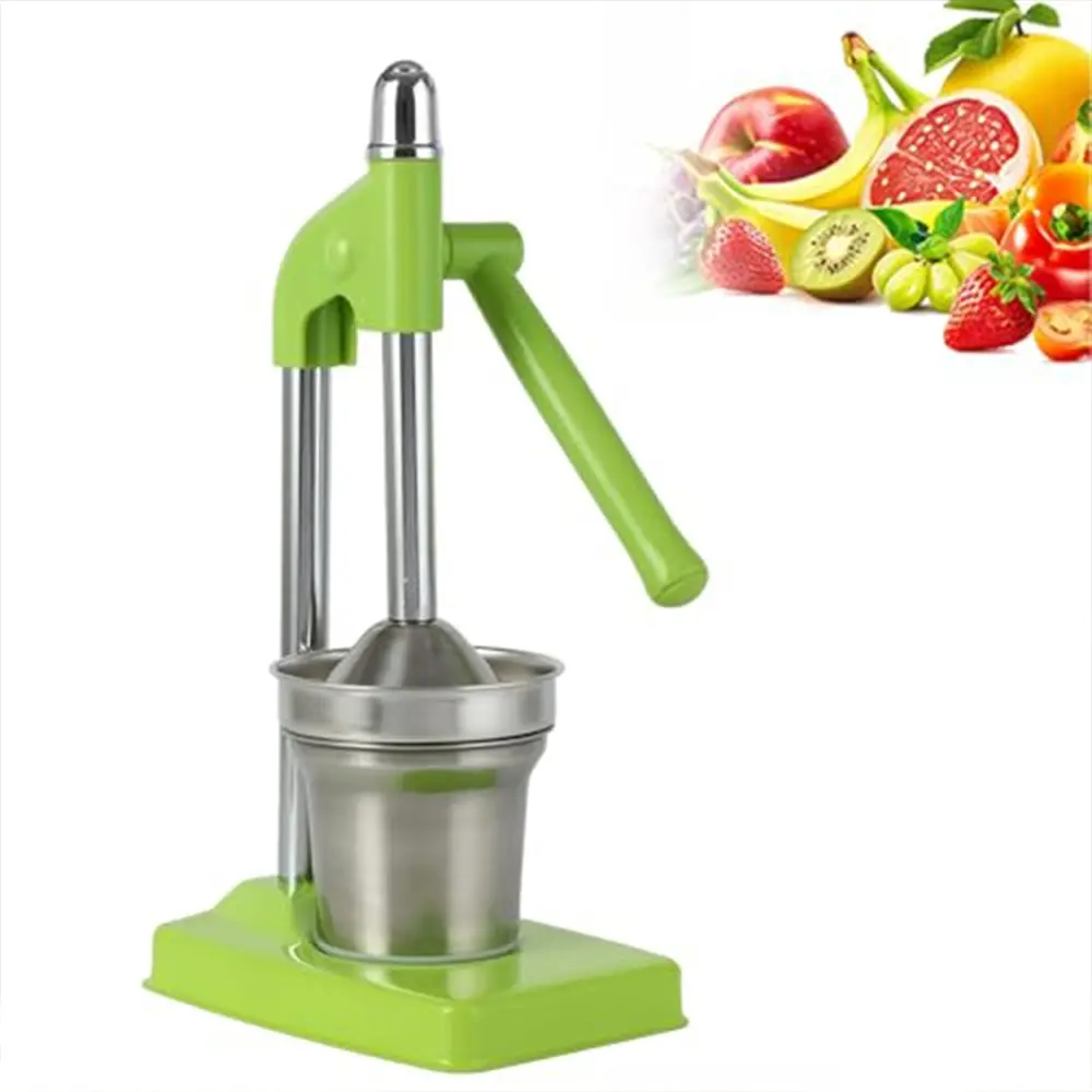 1 Set Cast Iron Manual Juice Press, Heavy Duty Countertop Squeezer for Commercial & Home Use, Manual Juicer, Manual Juice Extractor for Orange Lemon Pomegranate Fruits & Vegetables, Easy to Clean, 3 Colors Available