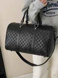 Fashion Plaid Travel Bag, Large Capacity Casual Vacation Backpack, Fitness Bag, Beach Bag, Crossbody Travel Bag, Travel Duffle Bag, Office, College, Work, Business, Commute, Outdoor, Travel, Hiking