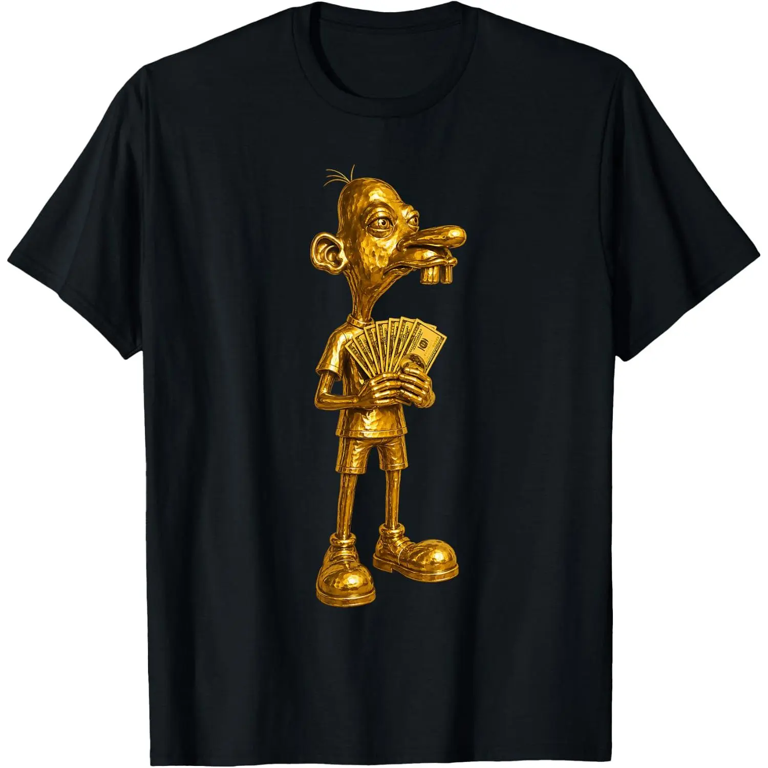Rich Neegy Meme Funny Golden Meme Money Flexing T-Shirt