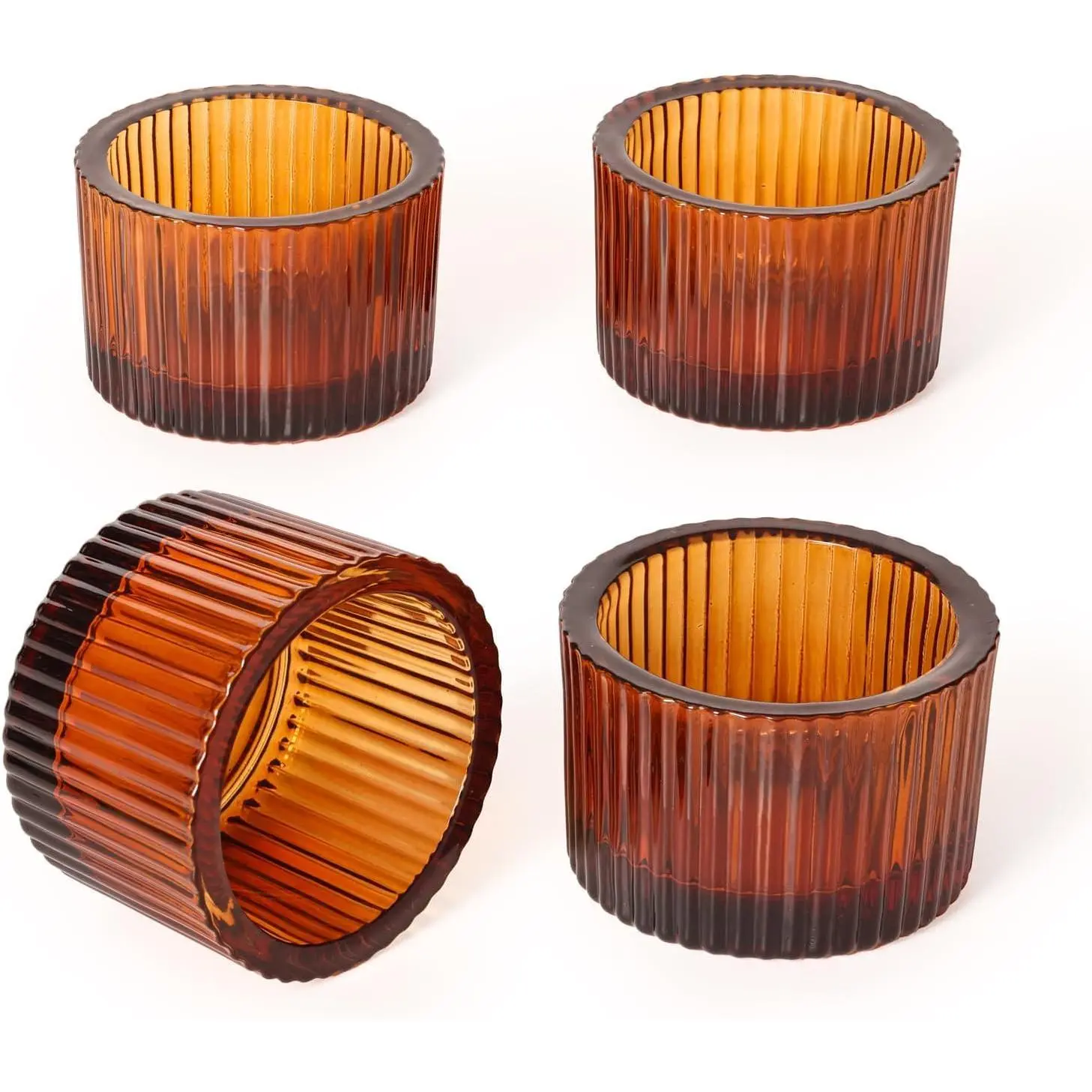 4 Pack Tealight  Candle Holders, Votive  Light Candle Holder | Glass Candle Holder Fall Wedding Decor Party Supplies for  Centerpieces Table Decor  Decor Heat Resistant