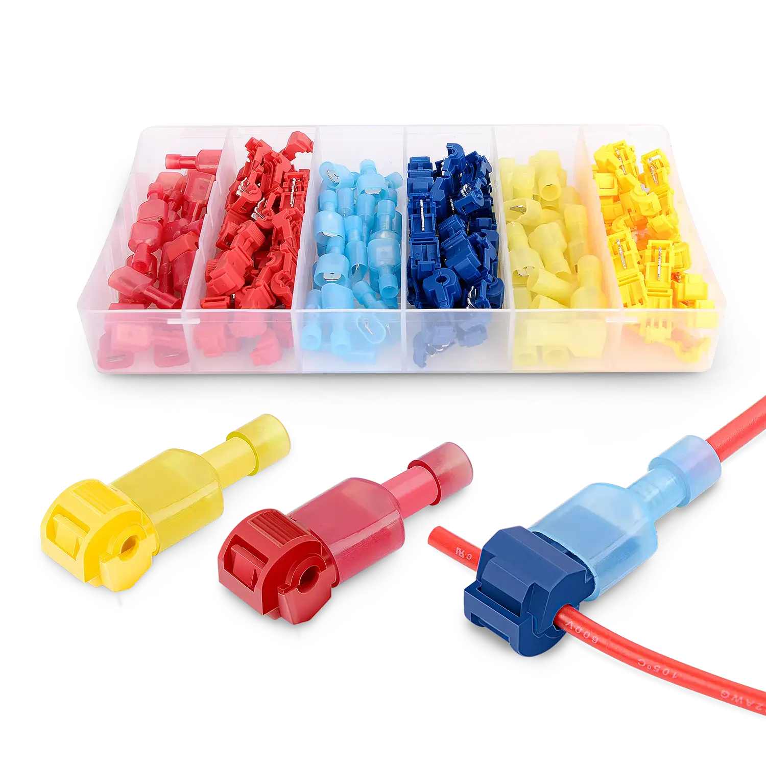 Nilight 120Pcs Quick Splice Crimping Wire Terminal Connectors Terminal Plug Kit for Automotive & Motorcycle, Car Interior Fasteners, Cable Wire Plug, Durable Reliable Connectors