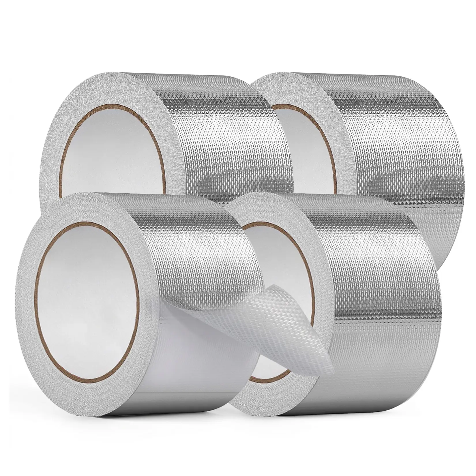 High Temperature Fiberglass Aluminum Foil Tape 4 Pack – Heavy Duty Industrial Insulation & Sealing Tape for HVAC Ducts, Water Pipes, Dryers – Heat Resistant, 3.9" x 66'