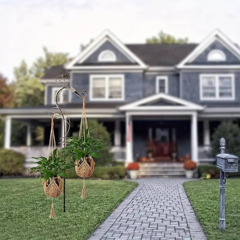 Boho Style Woven Hanging Planter Net, Lightweight Geometric Irregular Shape Hanging Plant Basket with S Hook, Home Decoration Supplies