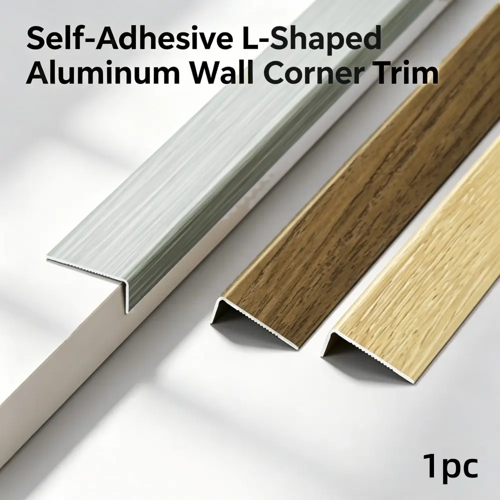 Aluminum Alloy Corner Protector, Self-Adhesive L-Type Wall Angle Decor, 50cm Metal Frame, Protects Walls, Stairs, Door Edges
