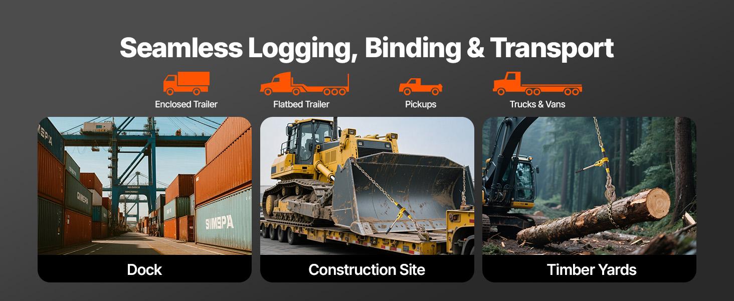 Ratchet Chain Binder, 9200 lbs Working Load, Chain Binders Compatible with 3/8 in - 1/2 in Chains, Heavy Duty Ratchet Load Binder with Handles for Truck, Tie Down, Hauling, Towing, Logging