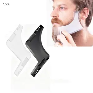 Men Beard Grooming Kit, Beard Shaper Template with Comb, Multi-functional Styling Tool for Goatee & Sideburns