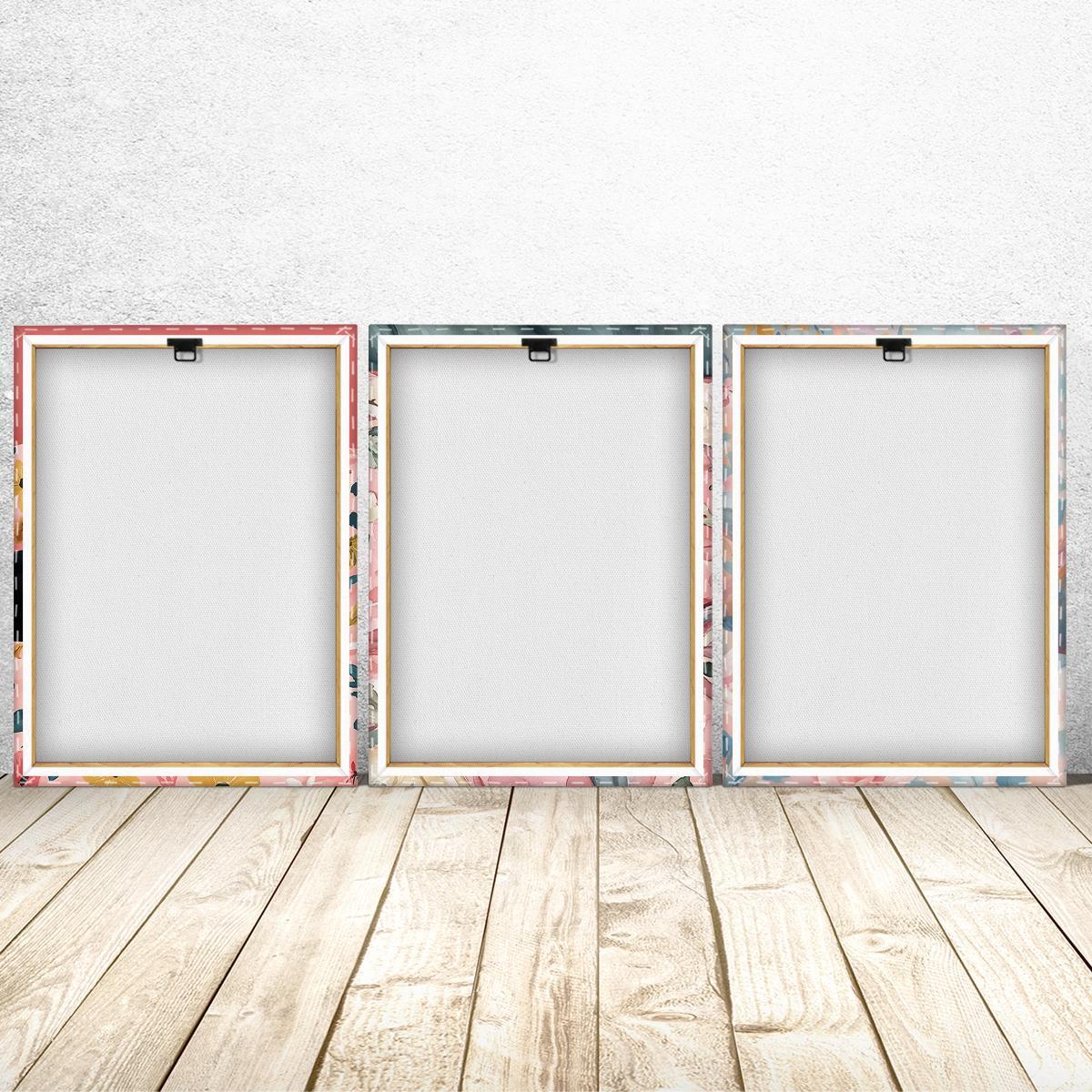 Cat Reading Book Pattern Canvas Painting with Frame, 3 Counts/set Colorful Animal Reading, Wall Decor for Home Living Room Bedroom Office Hanging Wall Art