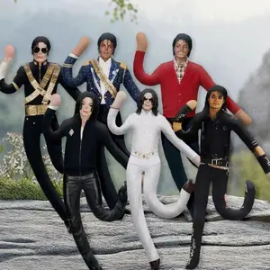 Michael Jackson Cosplay Prop Doll Soft Stuffed Plush Figure Movable Joints Dolls Room Decoration Props Collection Halloween Gift