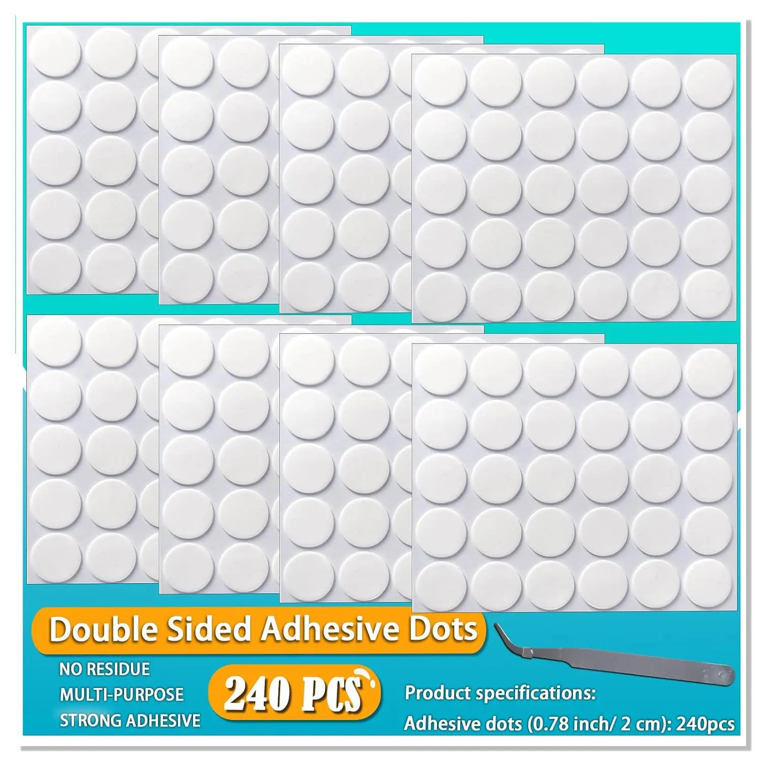 Double Sided Tape, Removable,  Mounting Adhesive Dots for Picture Poster Decorations, Balloon, Photo, Art Craft, Party Supplies