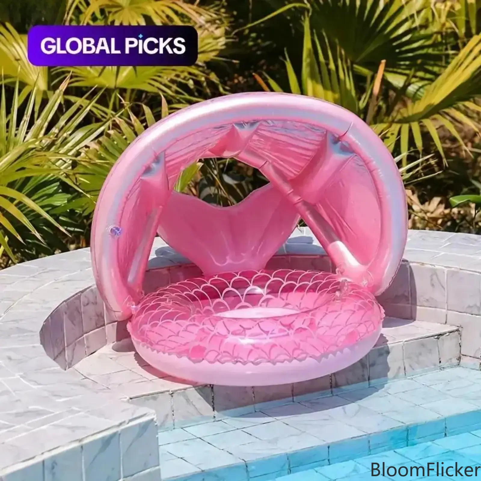 Mermaid Tail Inflatable Swim Ring Floaties, Durable UV Protected PVC Pool Floats, Cute Summer Water Float Accessory, Ideal for Outdoor Beach, Pool Party & Backyard Swimming Entertainment