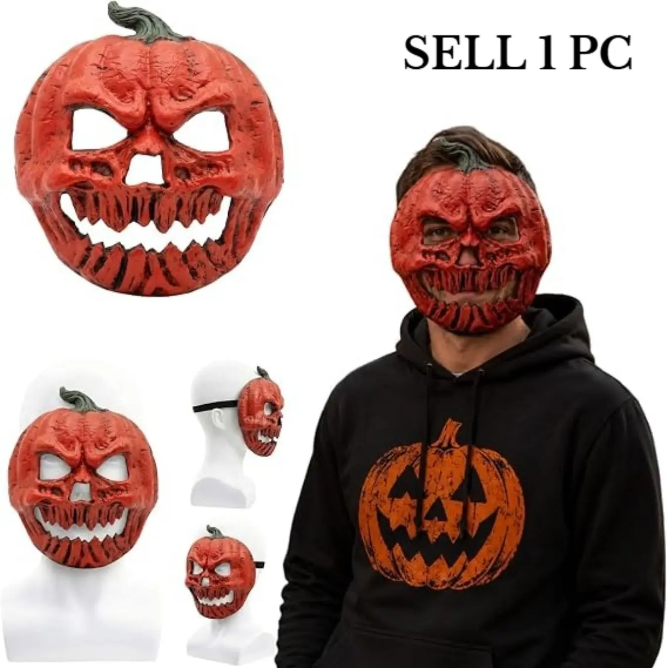 Halloween mask Creepy Pumpkin Mask, Scary Pumpkin Head Mask For Halloween Costume Party Props Adult Men Women