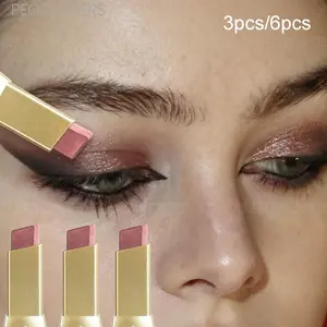 6pcs/3pcs Pearlescent Eyeshadow Stick Dual-Tone Waterproof Lasting Gradient Shimmer Eyeshadow Eye Makeup Perfect Valentine's Day Mother's Day Gift for Women