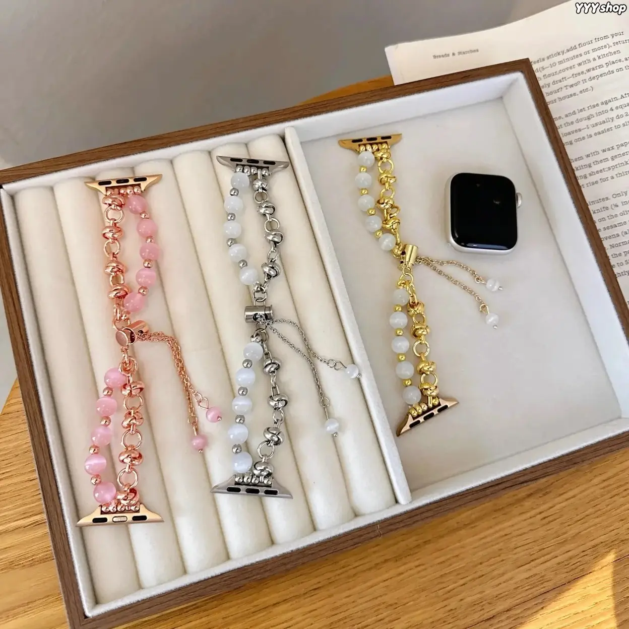 Polished Metal Luxury Women’s Adjustable Links Watch Band, Slim Fashion Bracelet Strap for iWatch Series 11/10/9/8/7/6/SE/Ultra, Multi-Size Fit 40/41/42/44/45/46/49mm for Daily Styling (Watch Not Included, Band Only), Accessories