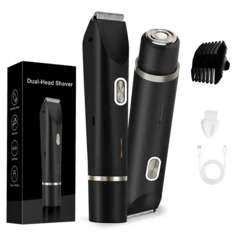 Electric Bikini Trimmer for Women, Rechargeable Cordless Hair Trimmer 2 in 1 Body & Facial Hair Removal, Body Hair Trimming, Underarm Trimmer, Waterproof Wet & Dry Use Trimmer for Women, Winter & New Year Gift, Valentine's Day Gift