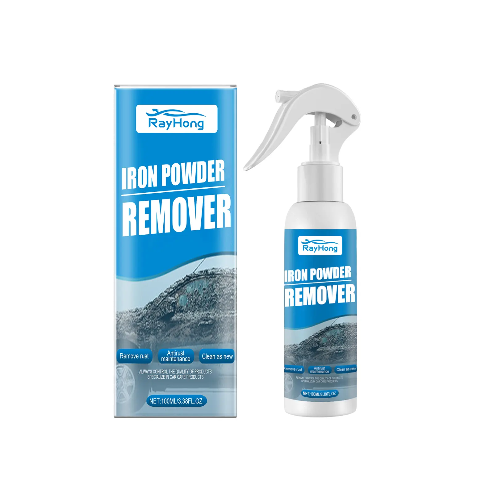 Rayhong Auto Iron Powder Rust Remover Spray Rust Remover Auto Products Stain Remover Rust Remover Cleaning Products