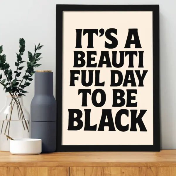 African American Pride Canvas Wall Art Poster - Unframed Inspirational Print with Girl & Man Design, Home Decor for Bedroom & Living Room, Gift for Women, Aluminum Frame Option