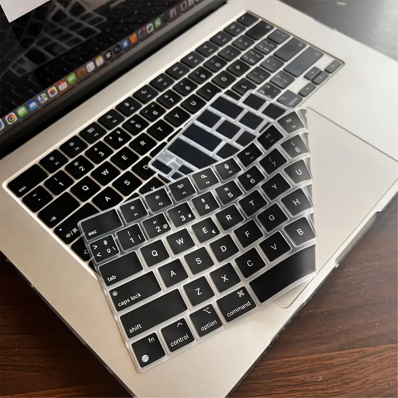 Keyboard Cover Skin for Macbook Air 38.1 cm 2025 M4 A3241 M3 A3114 M2 A2941/Air 13.6 A3240 A3113 A2681/Pro 14/16 M4 M3 M2 M1, EU/US  Black Laptop Keyboard Covers