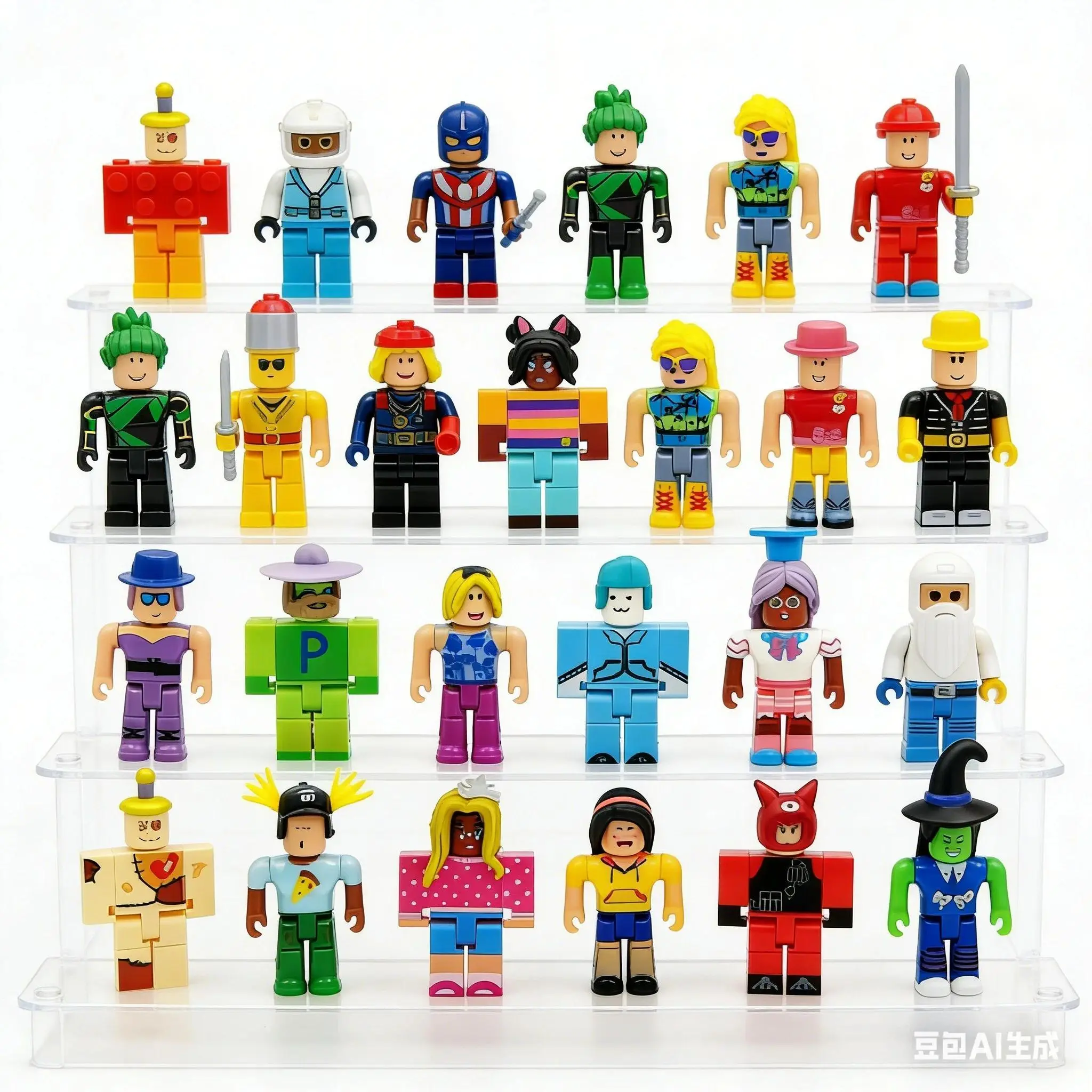 24pcs Roblox Plastic Virtual World Character Action Figures, Box Packed Collectible Desktop Decor Figurine Ornament Toy Gift