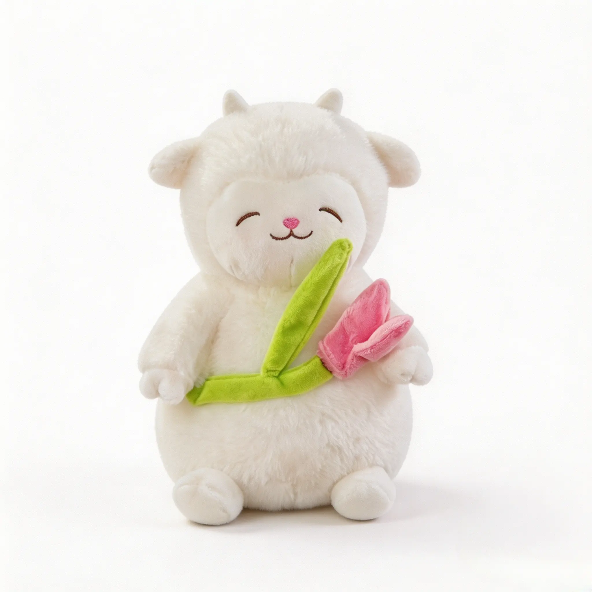 Cute Flower Handheld Plush Toy, Soft Lamb Stuffed Animal for Kids, Anxiety Relief Pillow, Festive Gift for Sheep Lovers