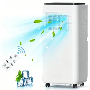 8000 BTU Portable Air Conditioner, 3-in-1 Floor AC Unit with Cooling Dehumidifier Fan Mode, Cools Up to 350 Sq.Ft, Remote Control Air Cooler for Home Bedroom Office