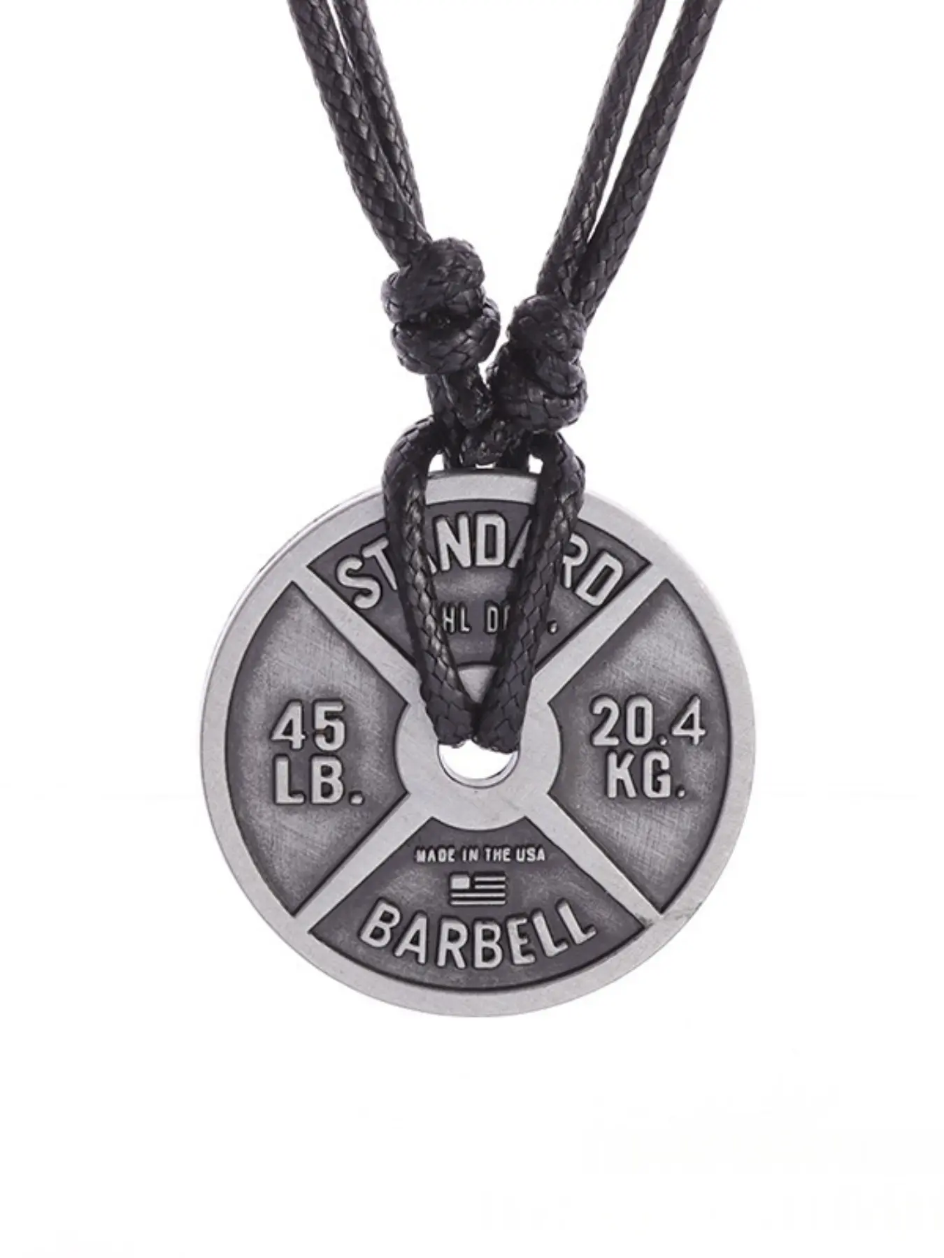 Alloy Sports Series Creative Barbell Plate 20.4kg Necklace, Inspirational Fitness Pendant, Motivational Gym Charm, Unique Accessory
