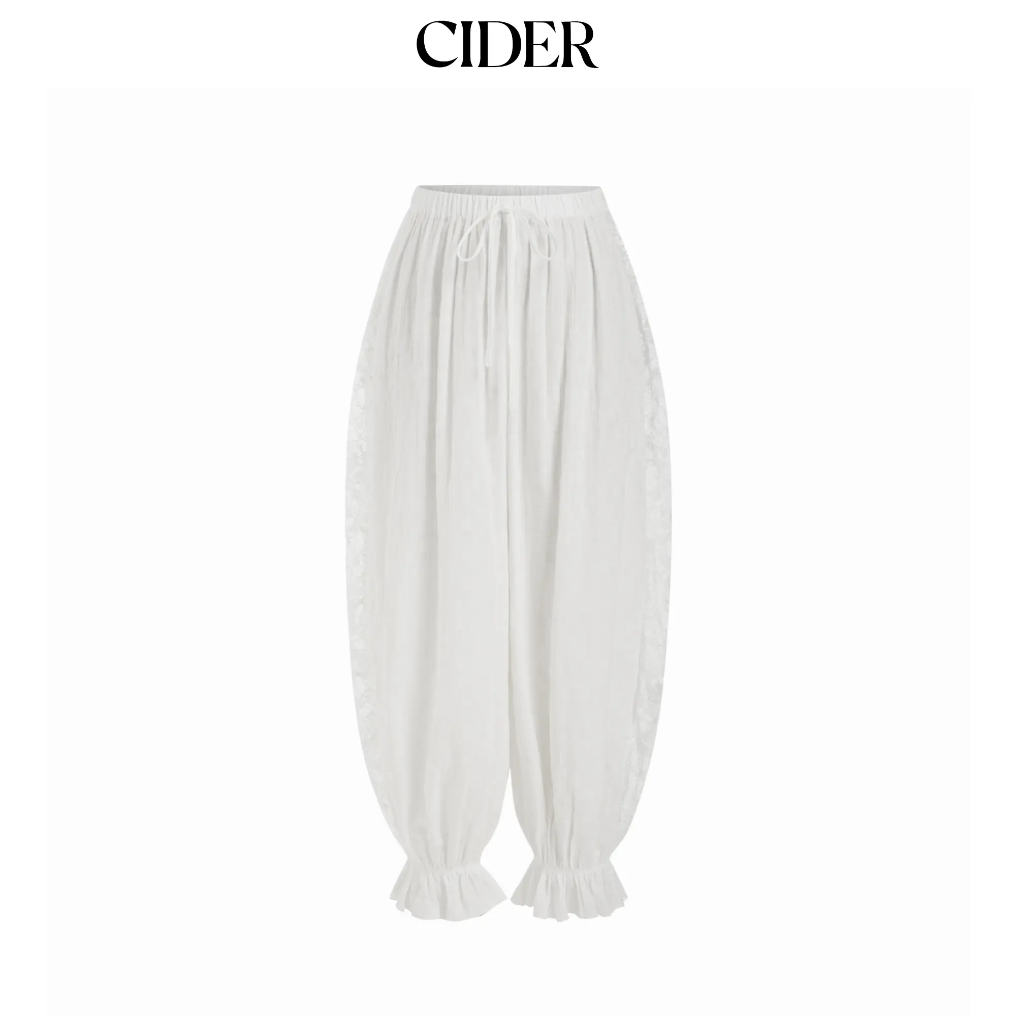 Cider Mid Rise Lace Drawstring Bloomer Lounge Trousers
