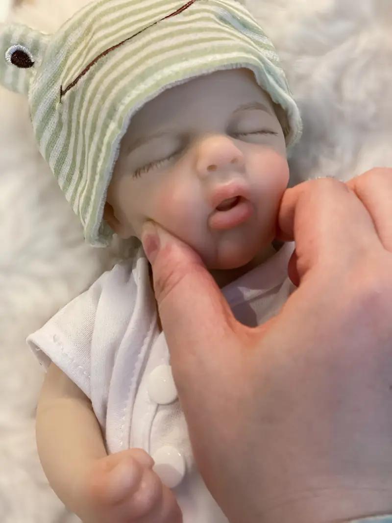 Otarddolls 1PC 12.6 Inch Can Open Mouth Full Body Solid Silicone Reborn Doll Loulou With 3D Painted Skin Washable Soft Touch Feelings Newborn Doll Toys For Festival Gift