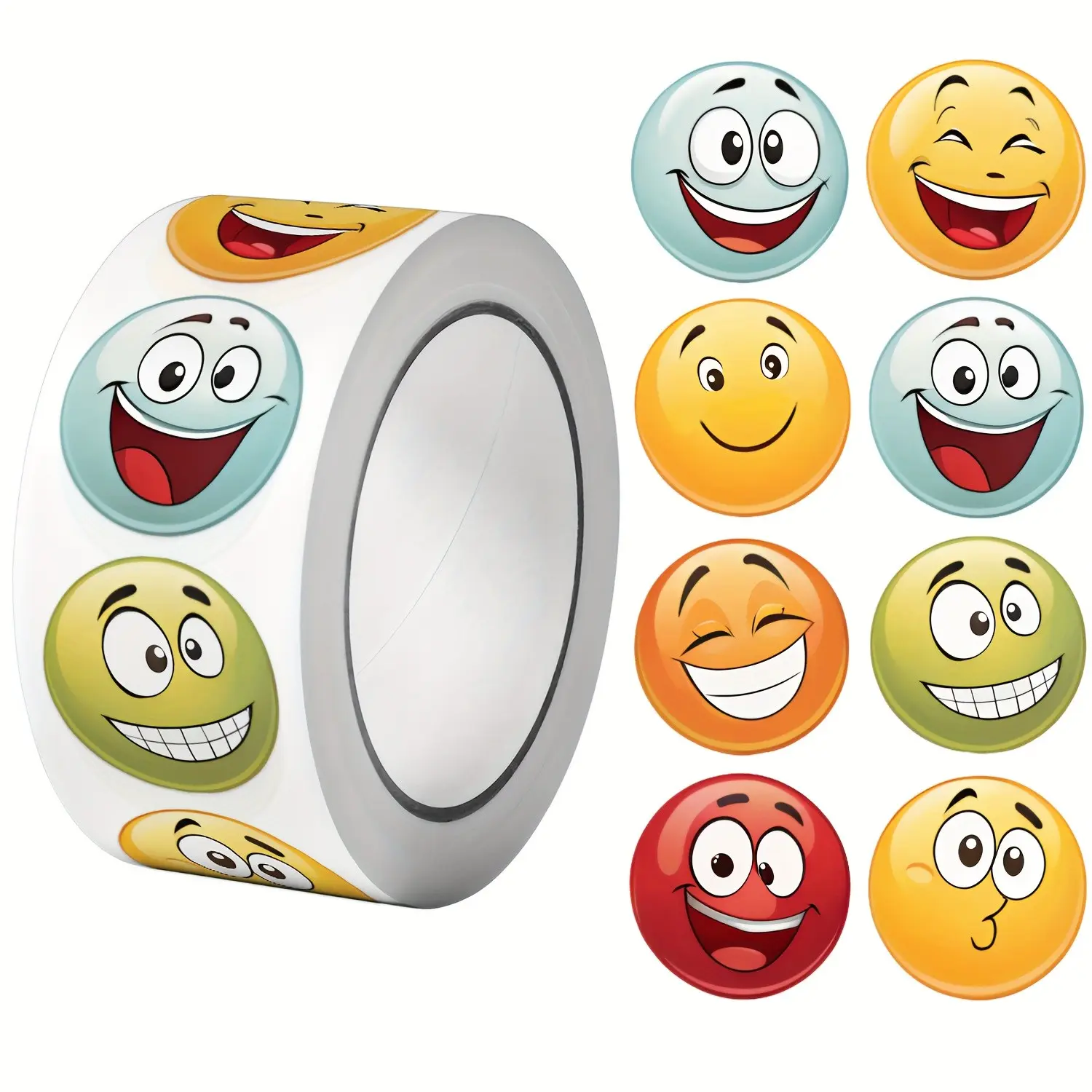 500 Fun Stickers Roll, 16 Designs, 2.5cm DIY Festival Gift Decor, Packaging Art Stickers, Perfect for Gifts and Greetings