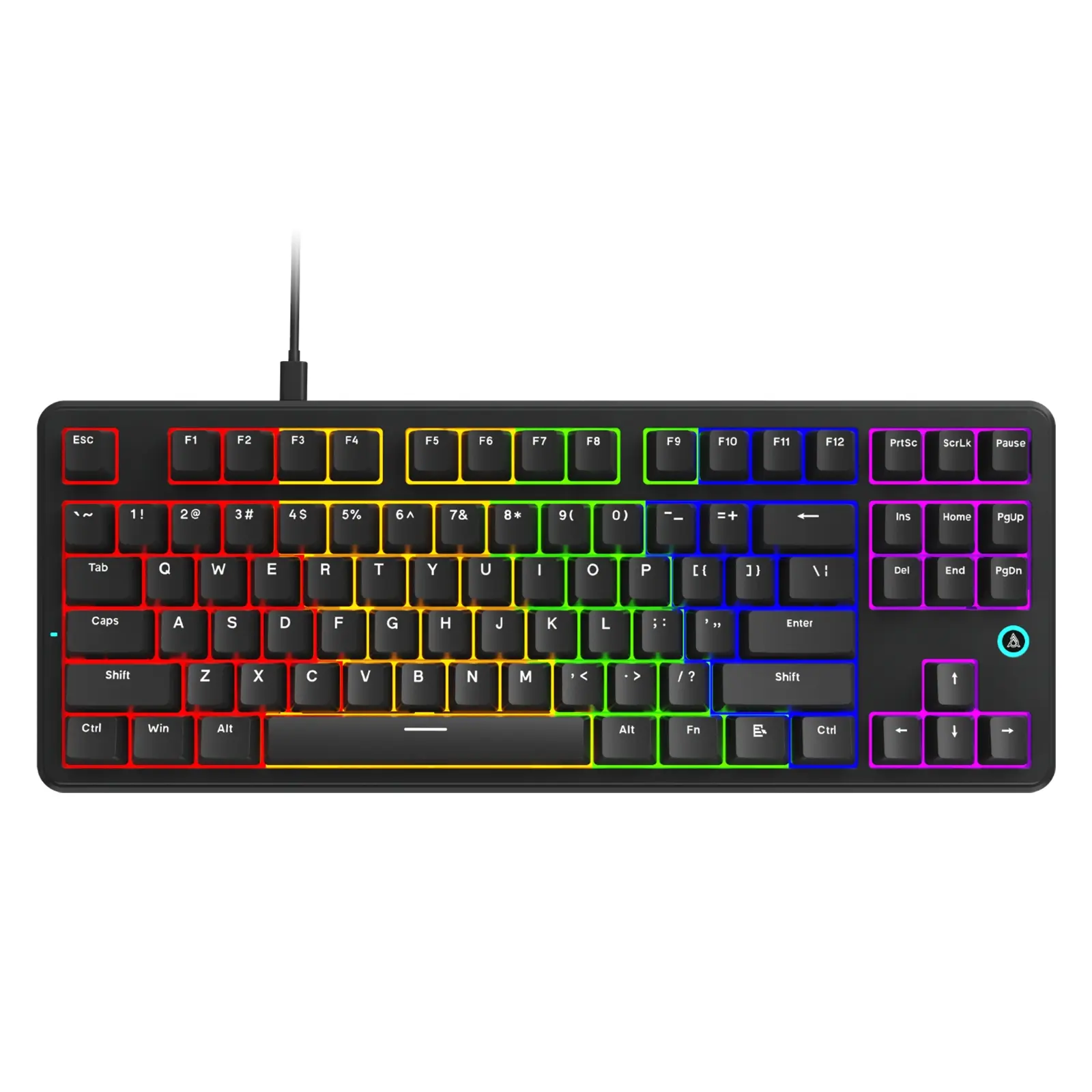 Blackjade Ak870 V2 Wired Gaming Mechanical Keyboard, Switch, 87-Key Compact Layout, Mixed Lighting, DIY, Plug-And-Play, for Gaming and Office