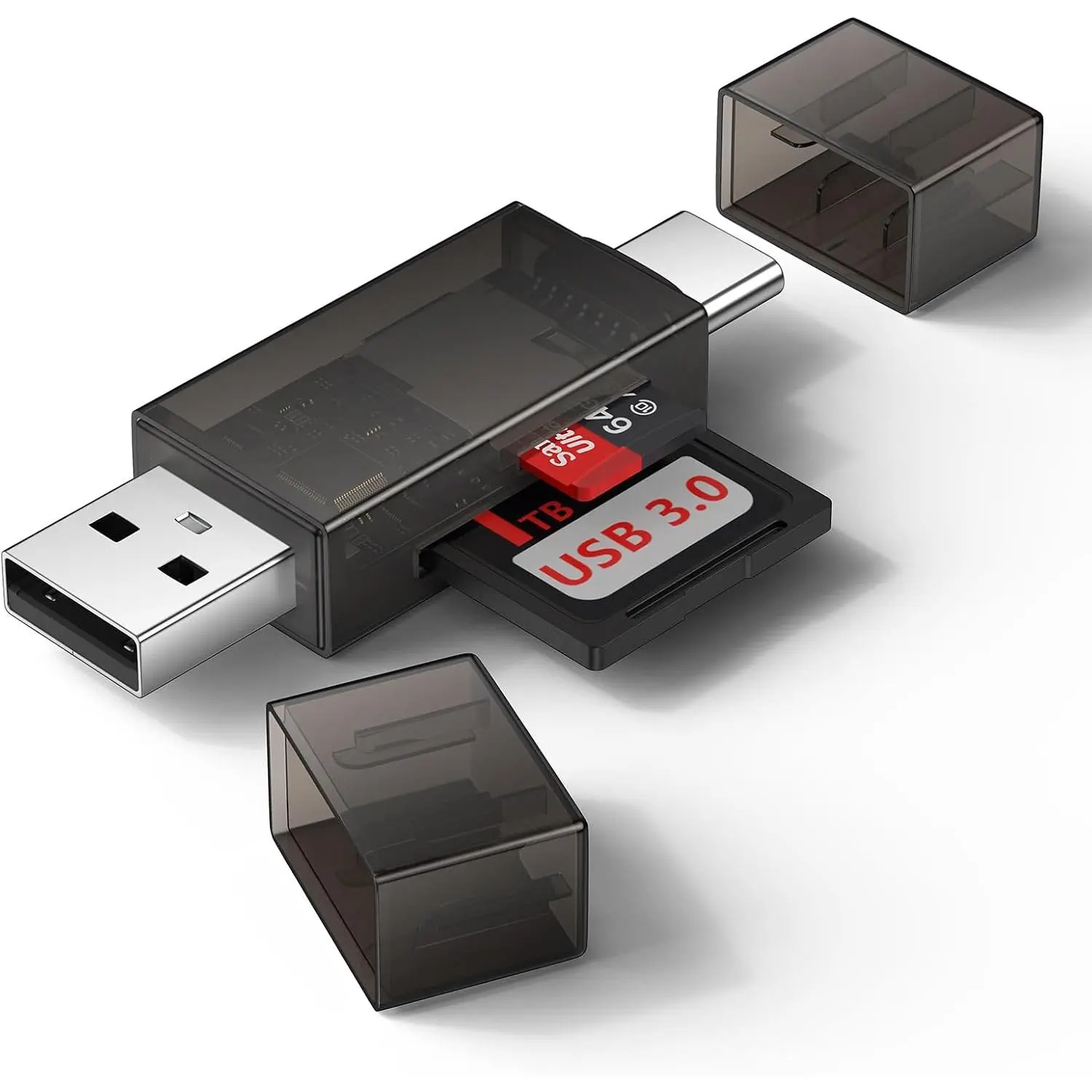 SD Card Reader USB C for iPhone 17e 17 Pro Max 17 Pro 17 iPhone Air 16e 16 Pro Max 15 Plus, USB A to USB C Micro SD Card Reader Memory Card Reader Adapter for SD SDHC SDXC MicroSD Computer PC MacBook