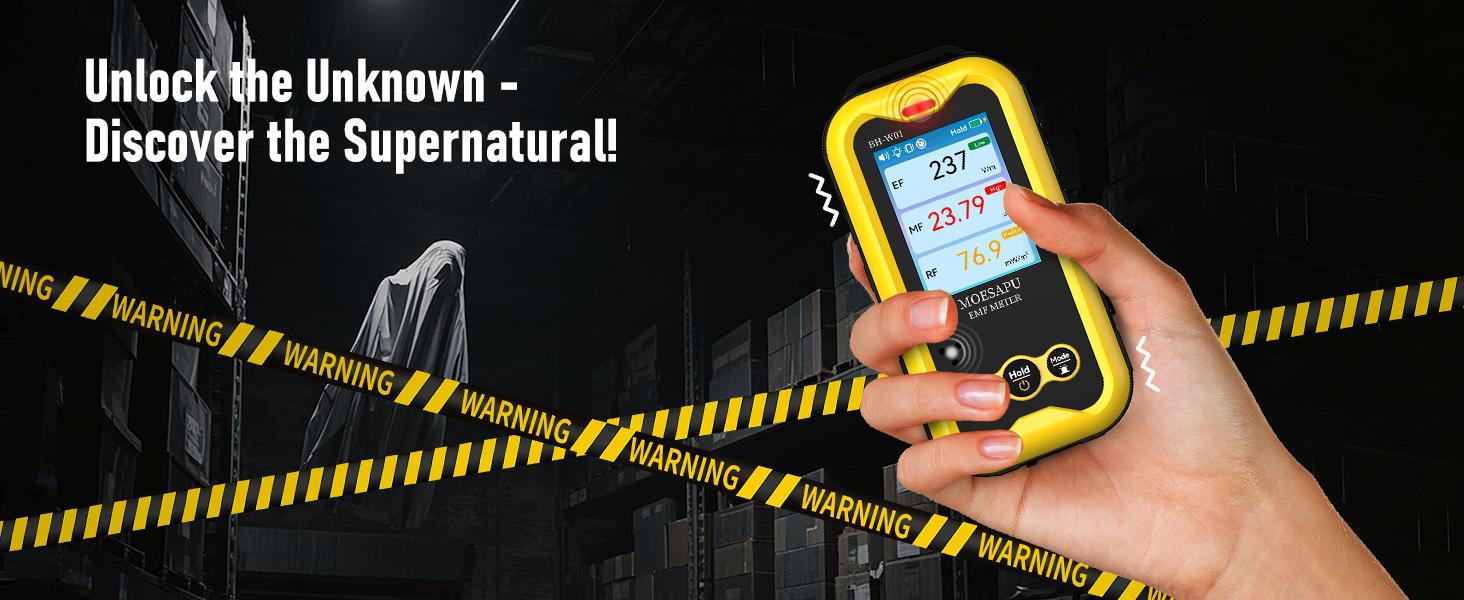 EMF Meter, Electromagnetic Radiation Detector for EF MF RF Field, Radio Frequency Monitor, Battery Reader for Ghost Hunting, BH-W01
