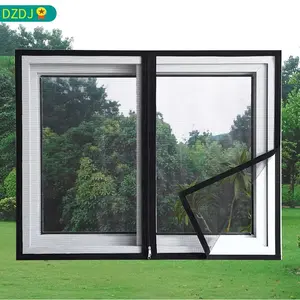 Upgraded No Drill Mosquito Window Screen, Zipper Closure Design, No Residue, Removable, Durable Mesh, Ultra Fine Mesh Bug Screen, Breathable Airflow, Light Filtering, Multi Size Options