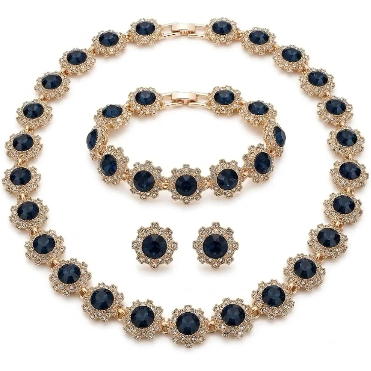 Set - Statement Faux  Necklace Earring Bracelet for Wedding Dinner Party Prom Victorian Medieval Accessories