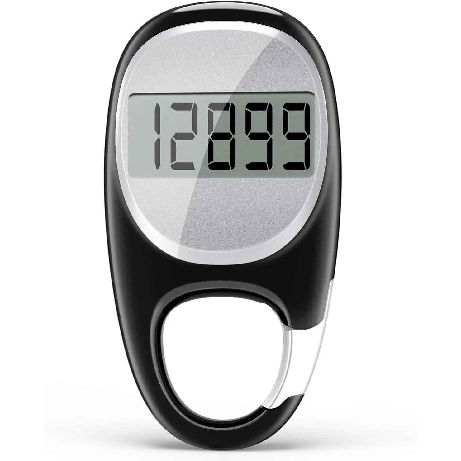 Simple Pedometer for Walking, Accurate Step Tracker with Carabiner, 3D Step Counter for Men Seniors